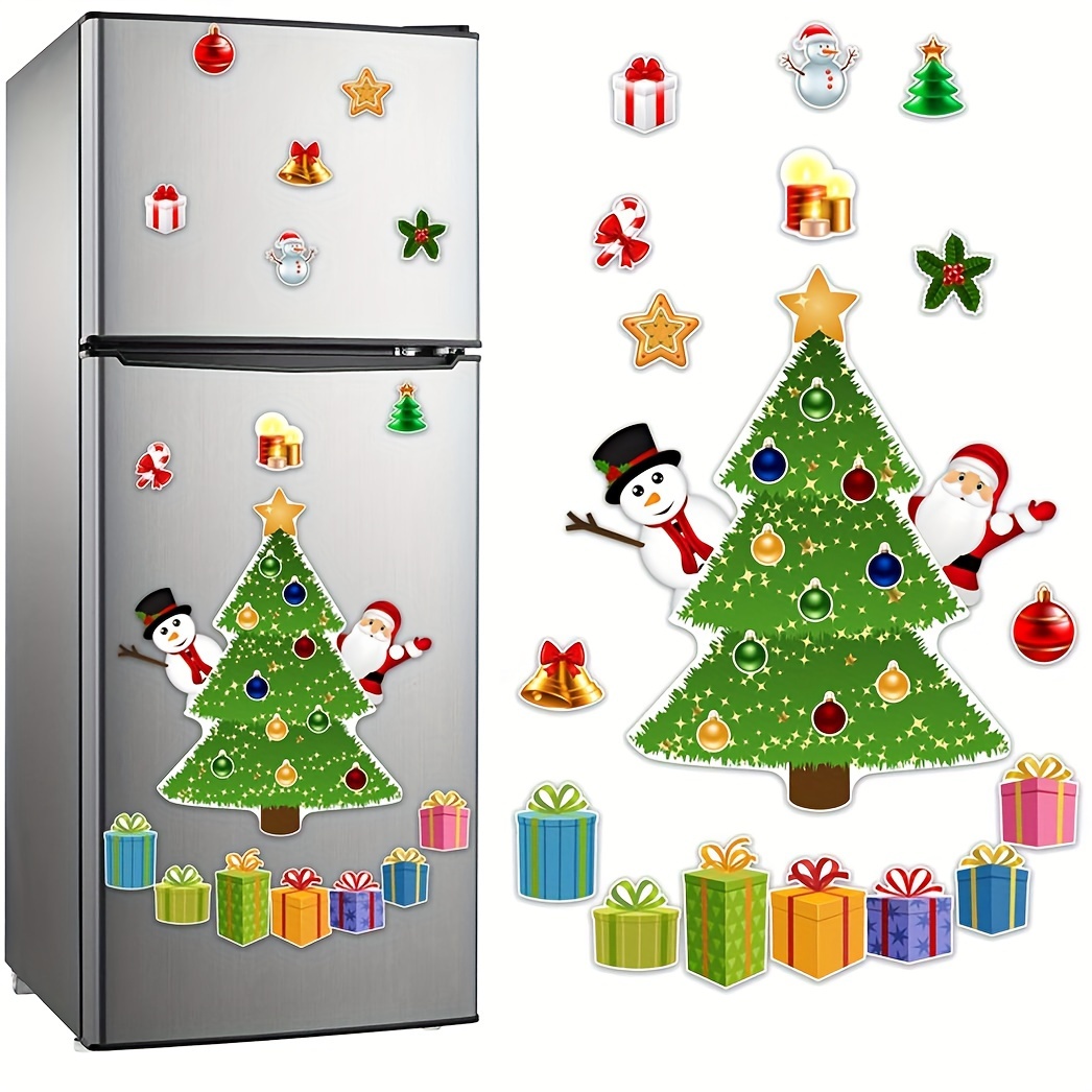 Snowman Refrigerator Magnet Stickers Christmas House - Temu