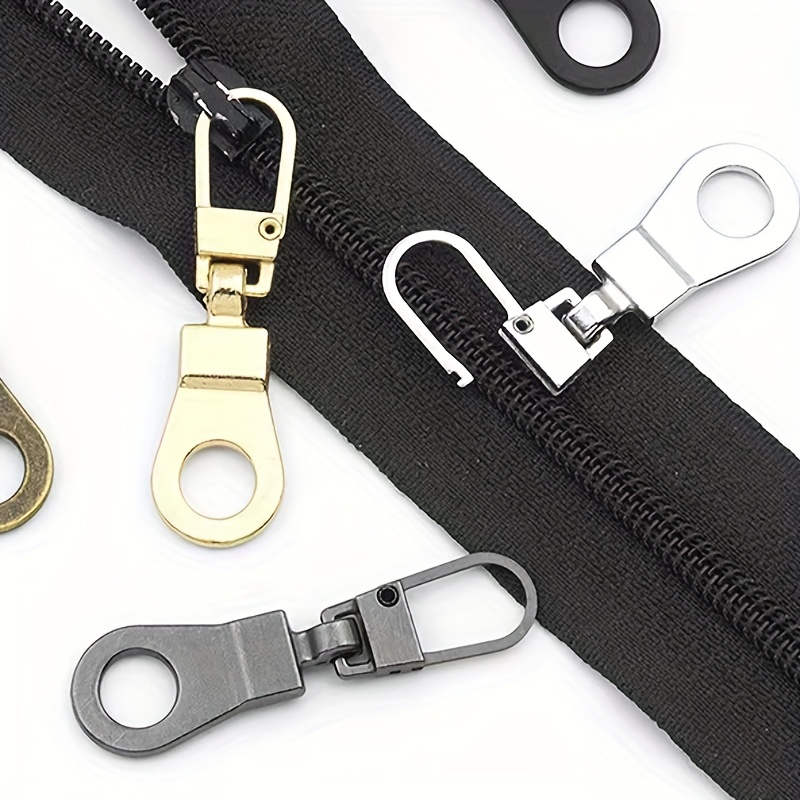 Zipper Pull Tab, Stainless Steel Easy To Replace Multi Purpose 6Pcs Metal  Zipper Head For Handbags Bronze 