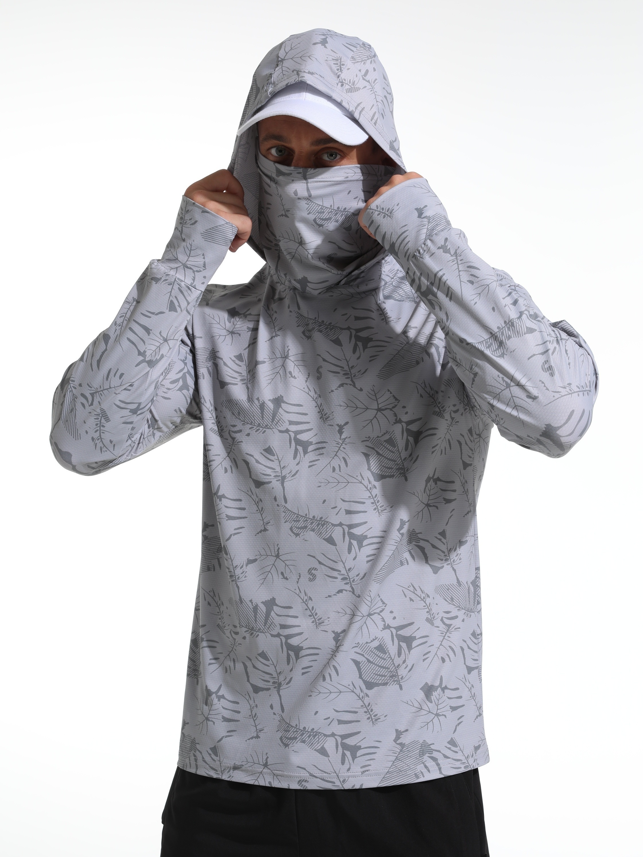 Men's Upf 50+ Sun Protection Camouflage Hooded Sweatshirts - Temu