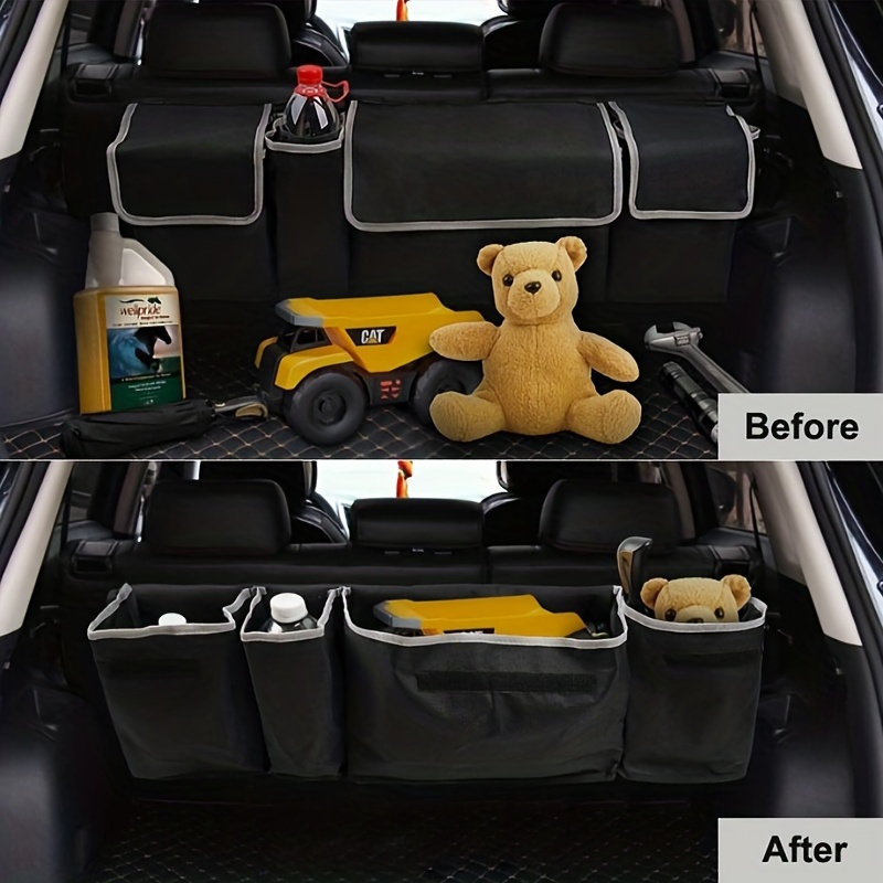 Car Backseat Trunk Organizer, Trunk Organizers Backseat Storage for Car,Truck,  SUV, Van Organizers Back Seat Mesh Pockets : : Car & Motorbike
