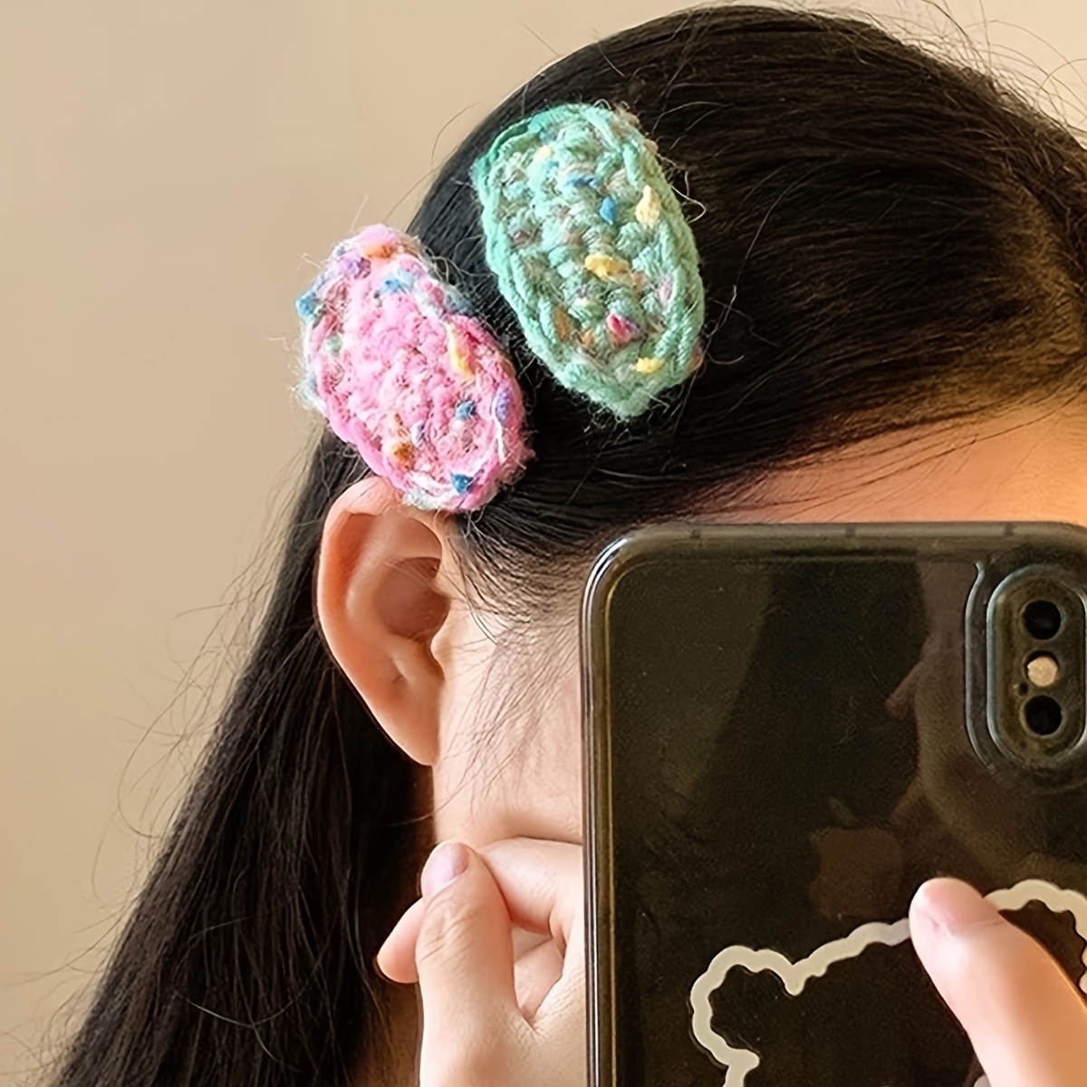 Whoamigo DIY Hair Clips Kit-Crochet Hair Pins Baby Girls Knitted Hairgrips  Handmade Hair Barrettes Crochet Kit-Gift for Beginners 