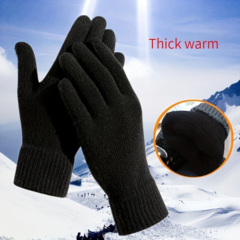 Guantes Invierno Lana Cálidos Hombres, Guantes Nieve Deportivos Gruesos  Térmicos Ciclismo - Deporte Aire Libre - Temu Chile