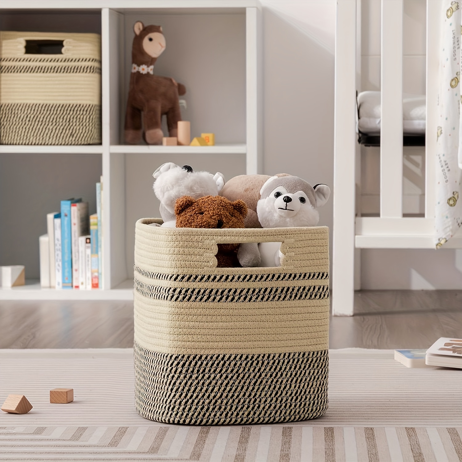 Rope Woven Storage Baskets For Clothes Organizing Large - Temu