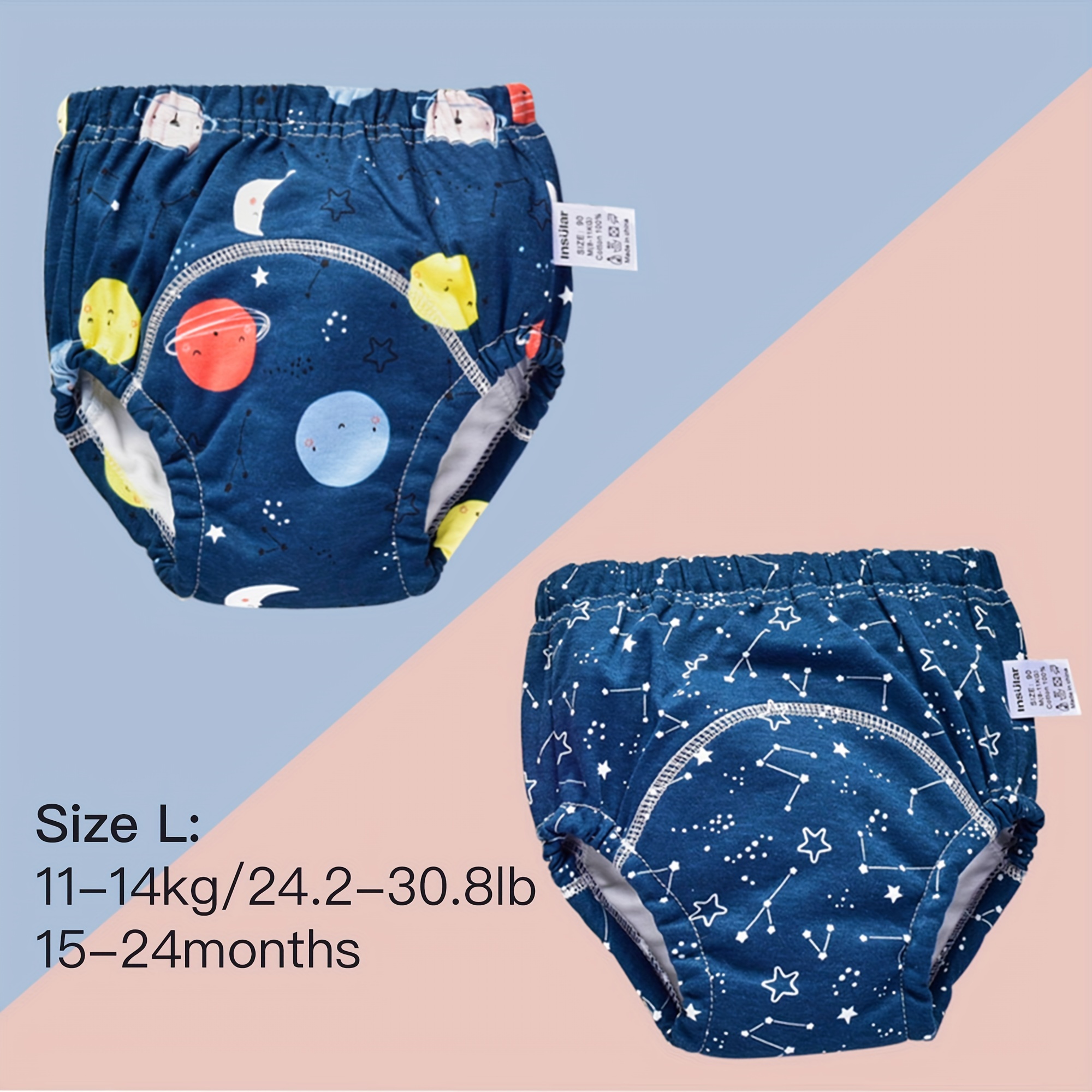 2pcs Reusable Knitted Cotton Tpu Waterproof Training Pants Baby Shorts  Plain Color Washable Underwear Cloth Diaper 6 Layer Breathable Cotton Gauze  Cloth Diaper Potty Training Pants - Baby & Maternity - Temu