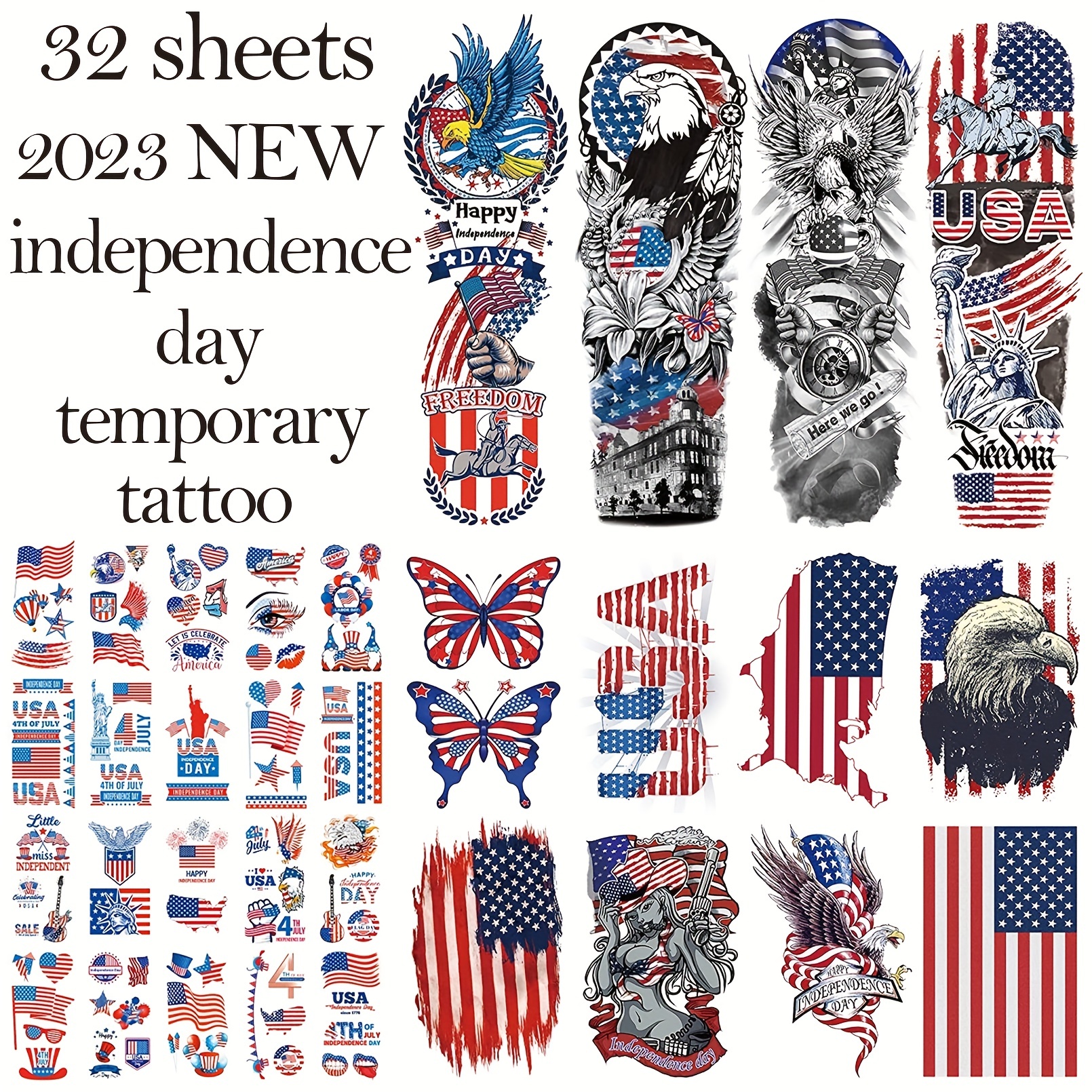 Mexican Flag Tattoo Stickers For Independence Day - Temu