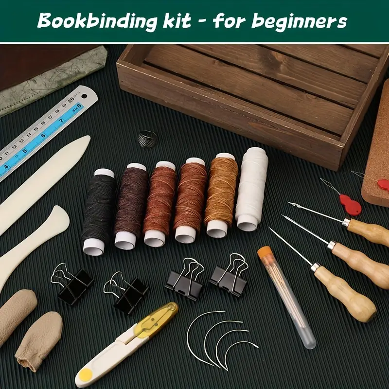 Book Binding Kit, Book Binding Kit For Beginners, Bookbinding Tools, Awl  For Book Binding, Bone Folder, Waxed Thread, Handbook Binding Kit, Book