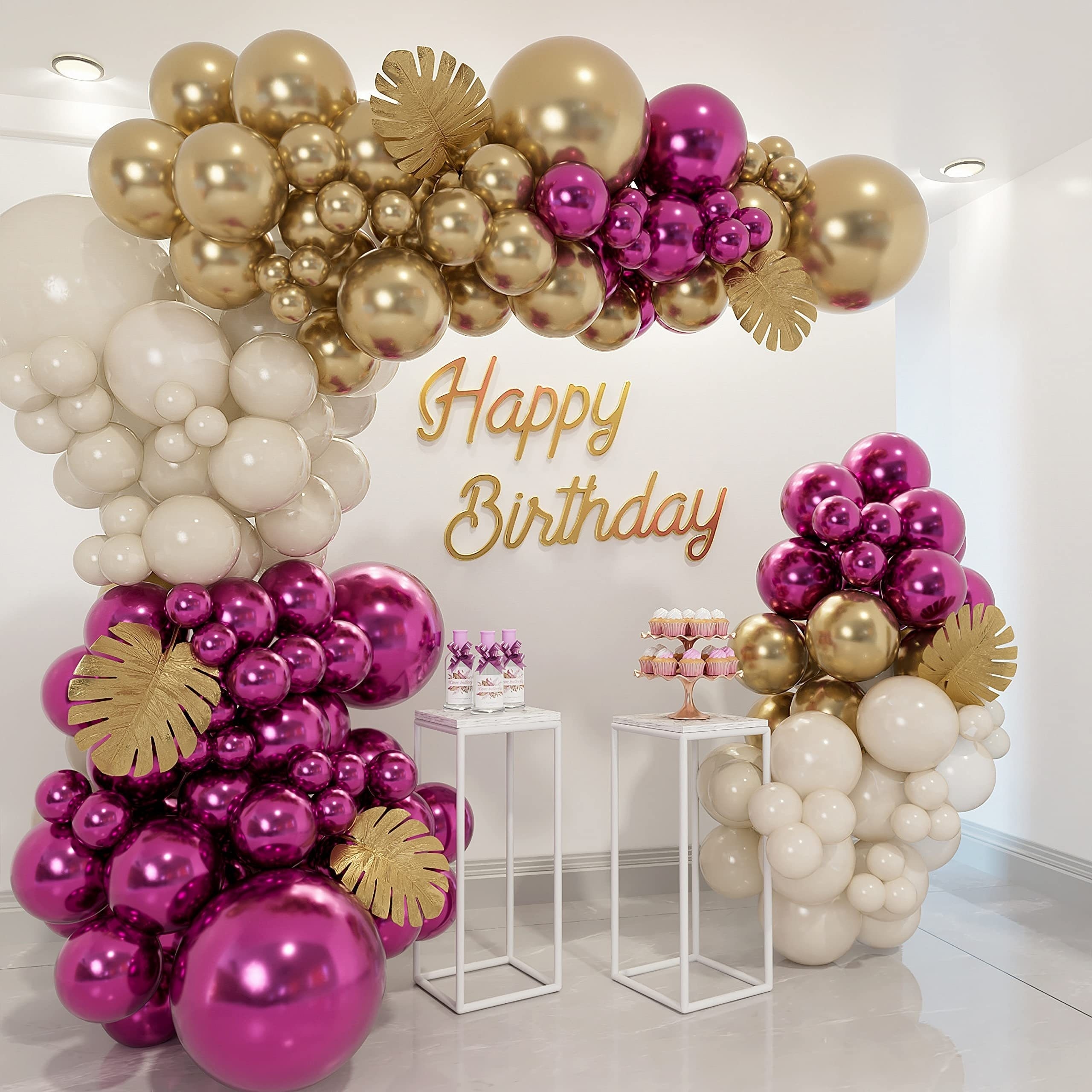  Decoraciones moradas de 60 cumpleaños para mujer, kit de  guirnalda de globos morado y dorado con fondo de feliz cumpleaños 60 de 5 x  3 pies, globos de confeti para suministros