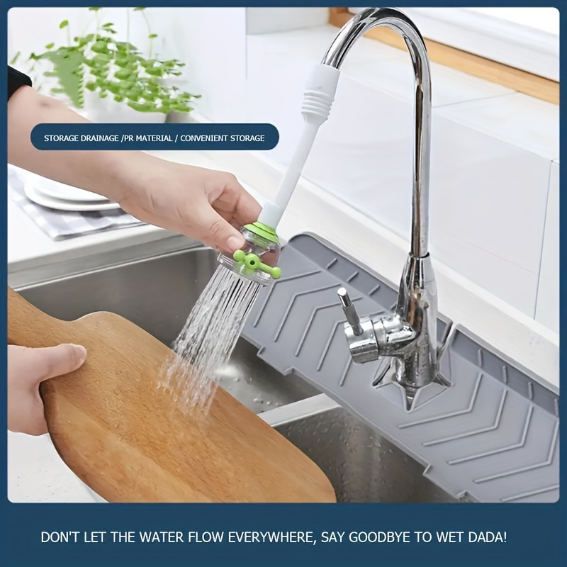 2pcs Kitchen Silicone Faucet Mat Sink Splash Guard Faucet Drainage