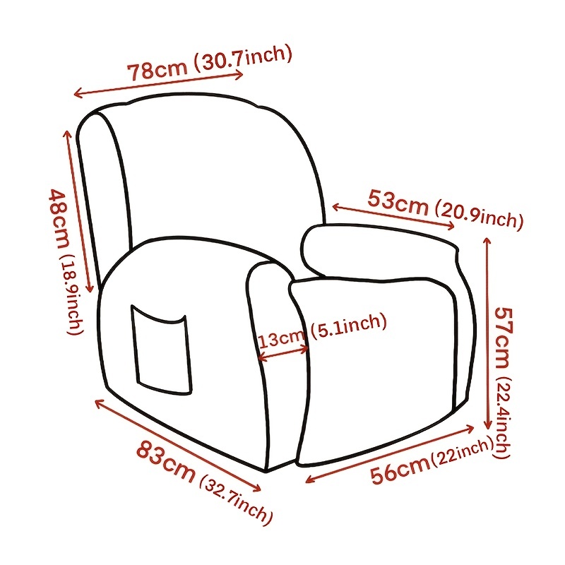 4pcs Set Solid Elastic Recliner Sofa Cover
