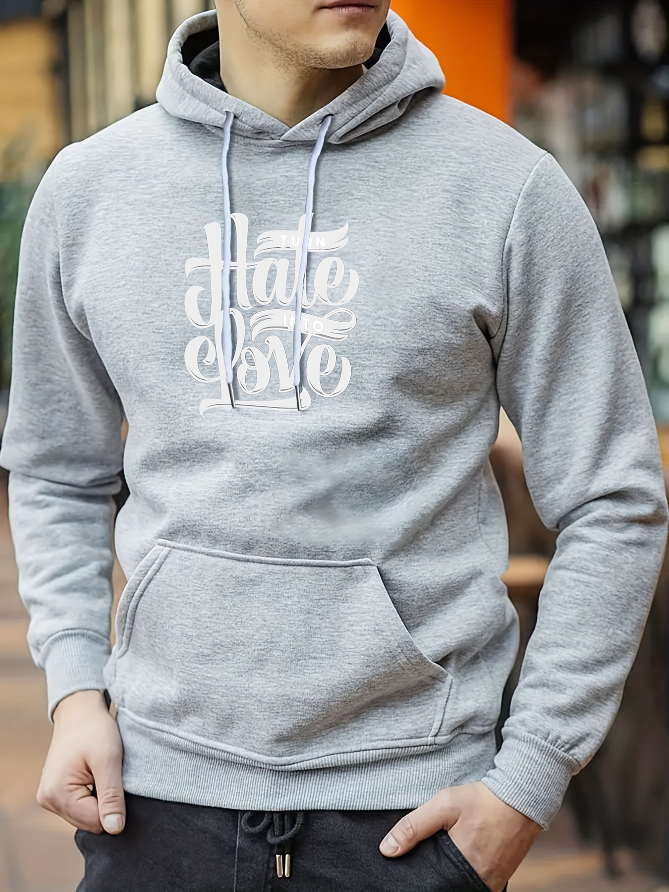 Love Over Hate Men's Hoodie