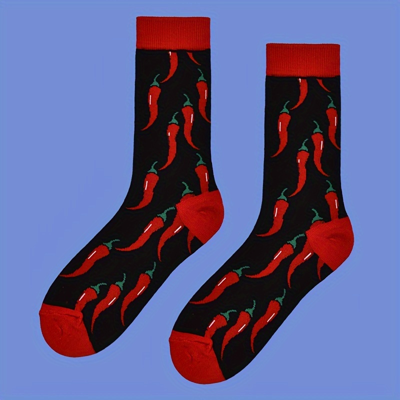 

1 Pair Socks With New And Trendy Chili Pattern For