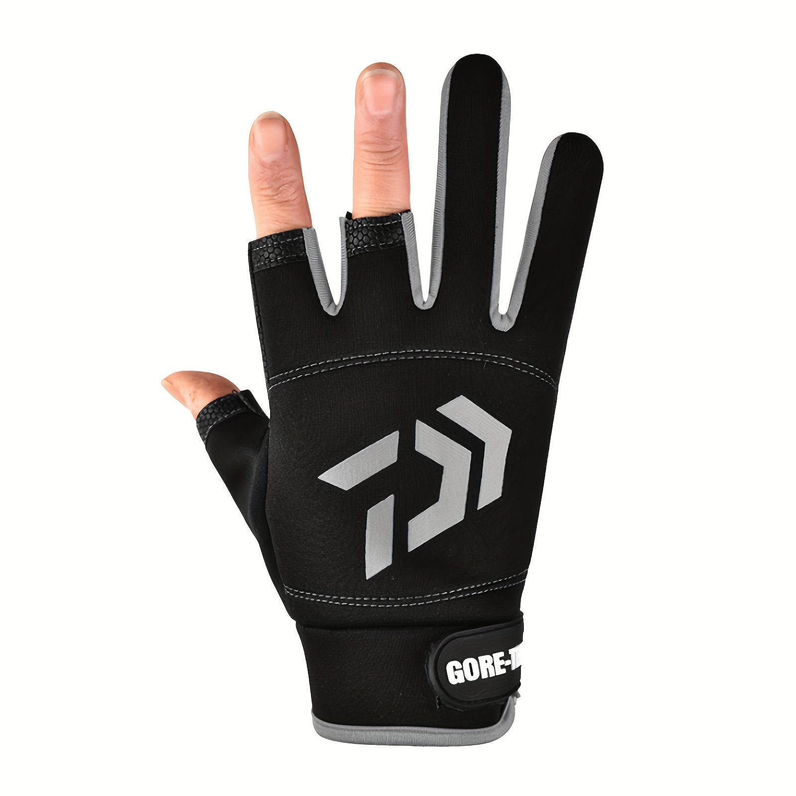 TEMU 1 Par, Guantes De Pesca Unisex, Guantes Antideslizantes, Para Deportes Al Aire Libre Y Pesca, Guantes De Medio Dedo