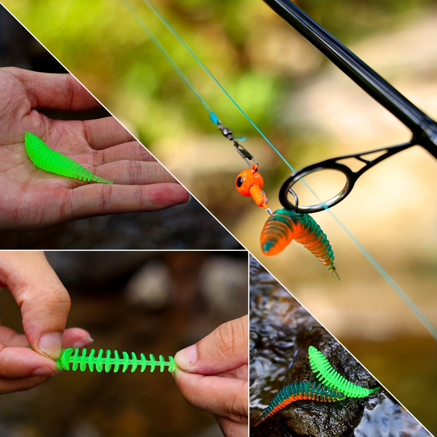 Sougayilang Fishing Lure Set Multicolor Soft Worm Fishing - Temu