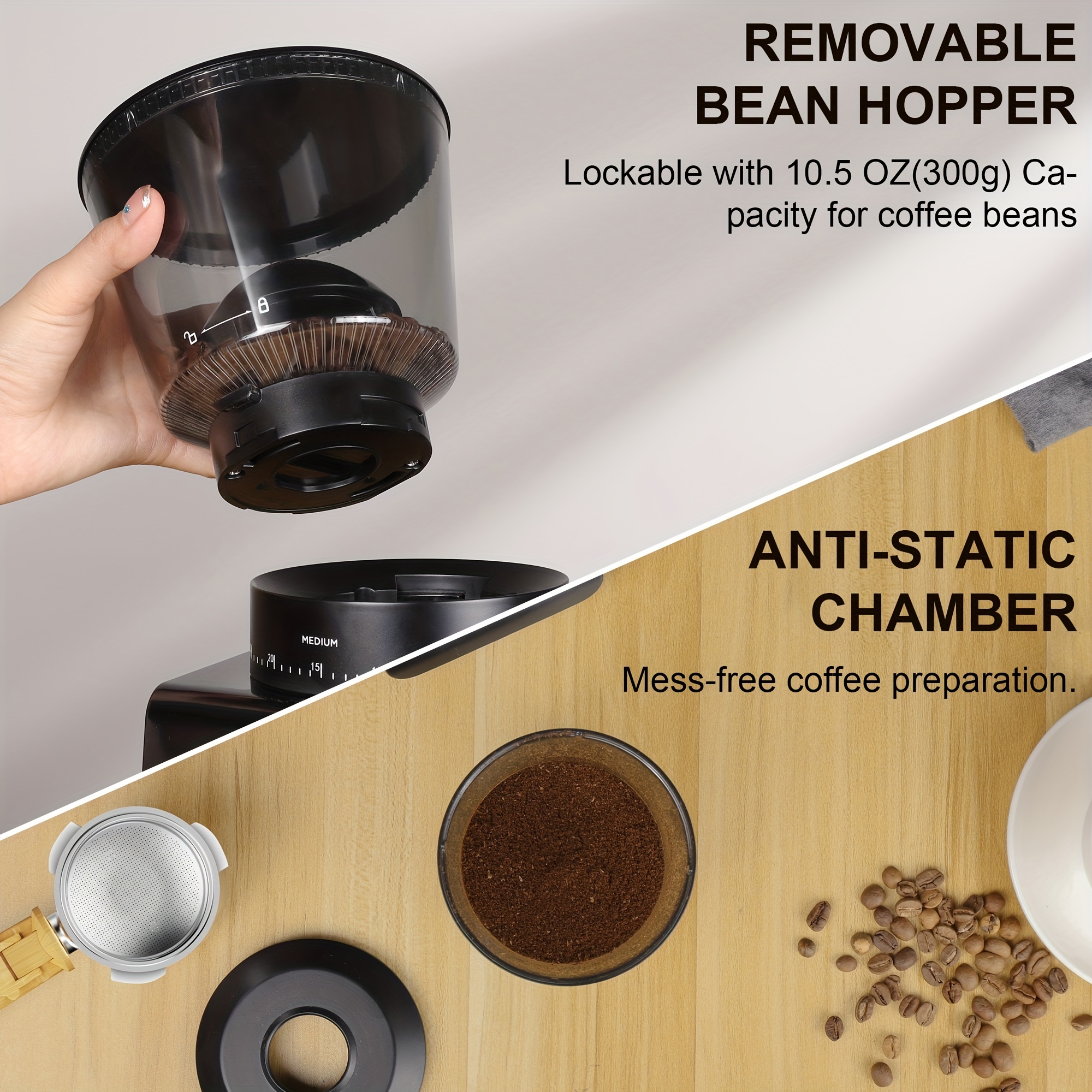 Automatic Electric Coffee Grinder Cafe Automatic Coffee Beans Mill Conical  Burr Grinder Machine for Espresso American Coffee