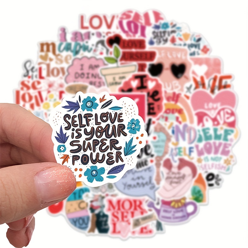 50pcs Self Love Graffiti Sticker Decorative Luggage Notebook Water Cup Sticker