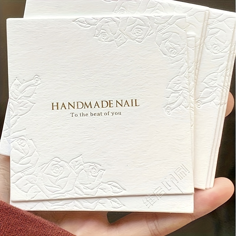 

20pcs Handmade Press On Nail Practice Display Card Stand, Empty Thickening Manicure Fake Nails Display Paper