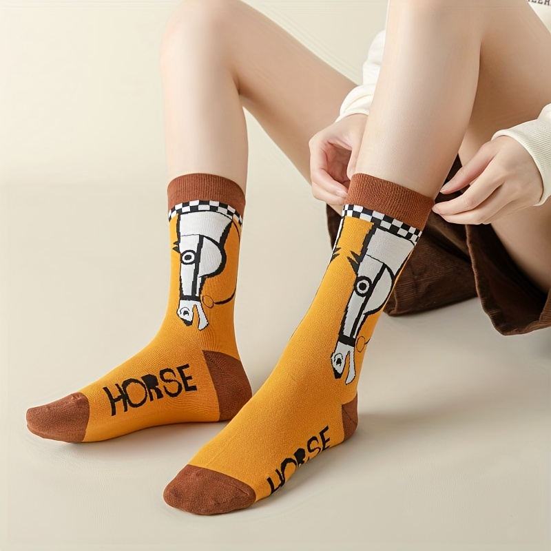 Odd Sox Women's Horse and Horseshoes Crew Socks: Chicks Discount