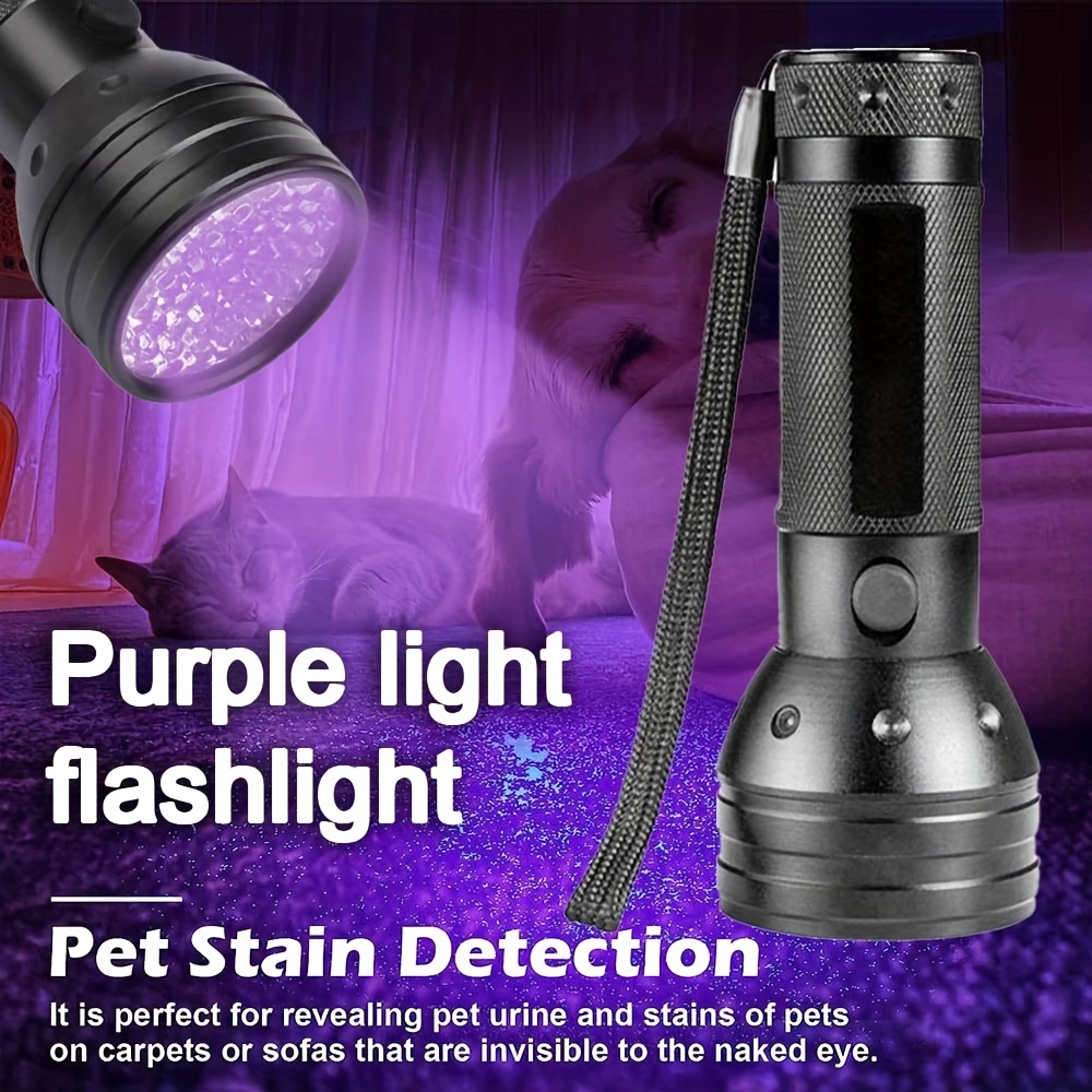 Torcia UV luce nera a 51 LED, rilevatore di urina animale