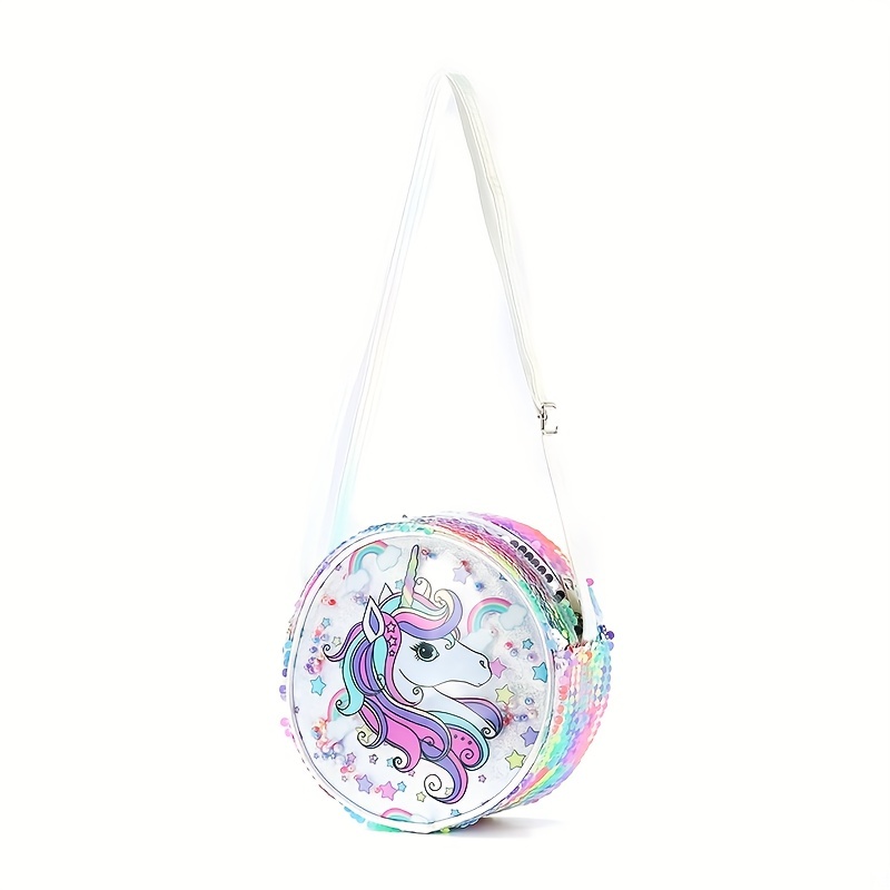Sequin Unicorn Messenger Bag Glitter Rainbow Crossbody Bag Girls Cartoon  Shoulder Bag, Discounts For Everyone