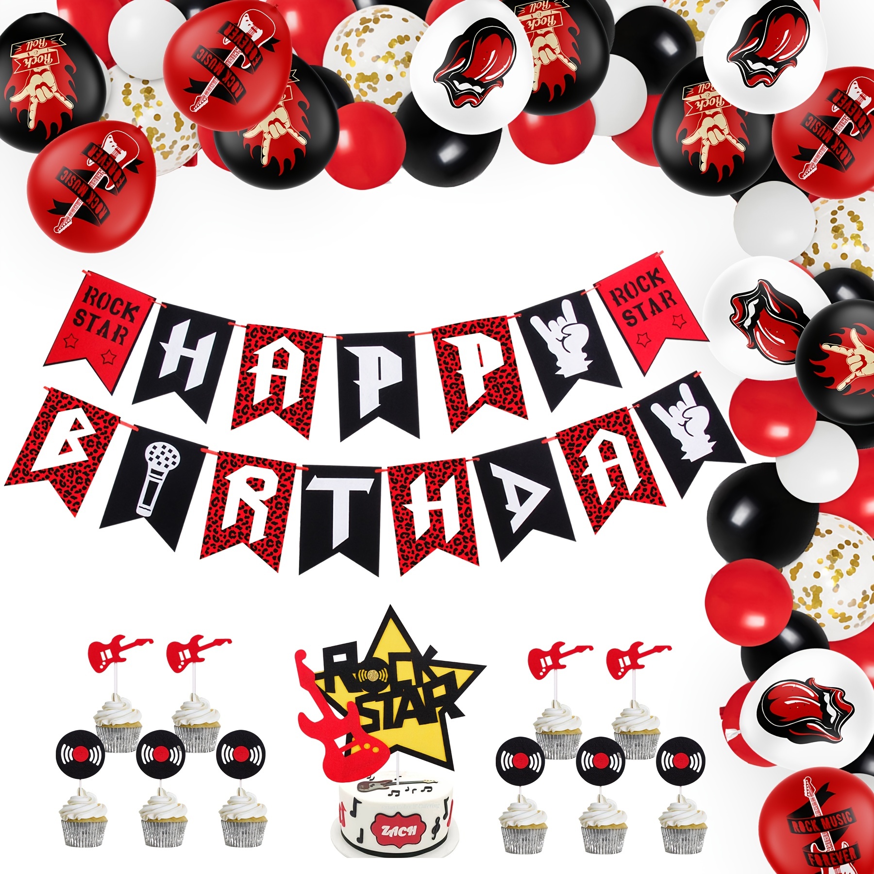 Birthday Party Decorations Rockstar Birthday Party Banner - Temu