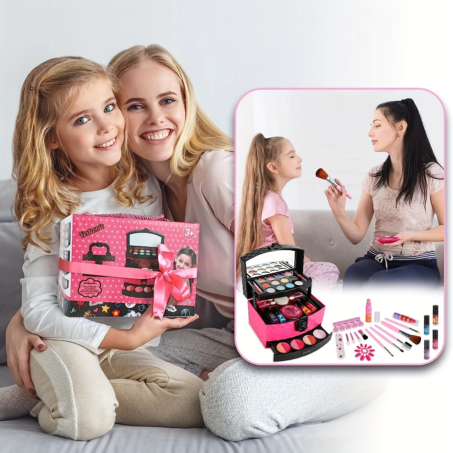Pretend Makeup Kit For Girls Kids Makeup Set Pretend - Temu