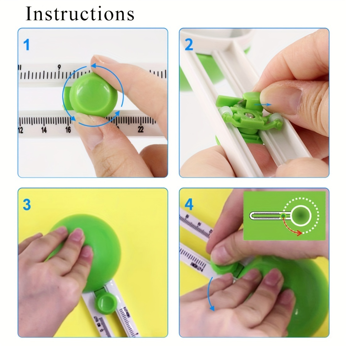 YingEnter Circle Cutter Paper Trimmer Scrapbooking, Circular Cutter Craft  Cutting Tool with 3 Blades, Rotary Cutter for Cardstocks (Green)