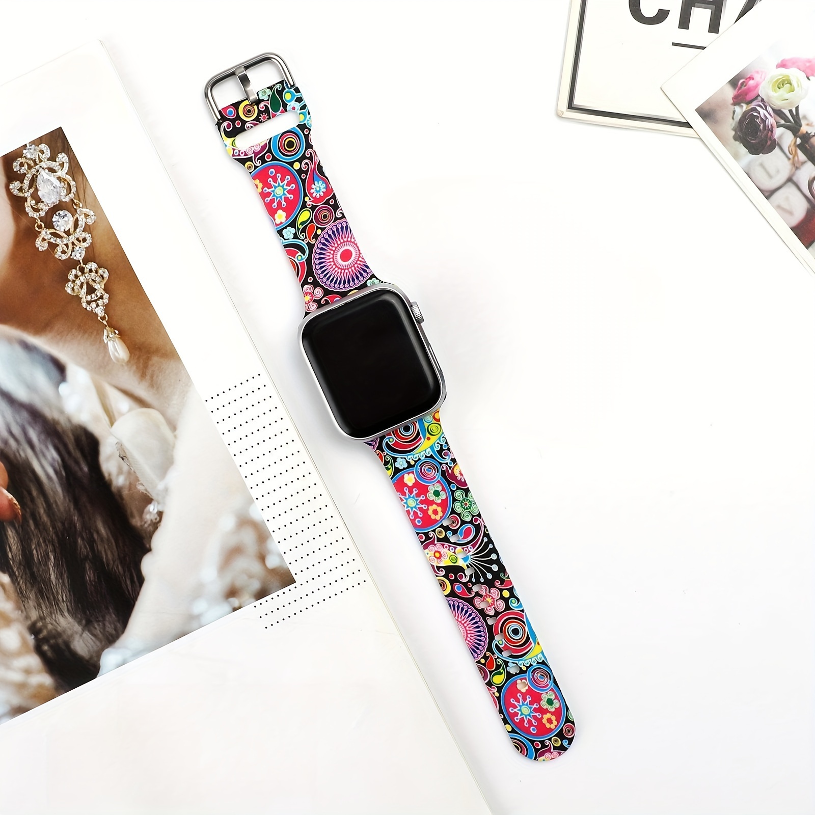 Strap For Apple Watch band 44mm 40mm 45mm 41mm 38mm 42mm Breathable  Silicone bracelet correa iWatch series 3 6 se 7 8 ultra 49mm