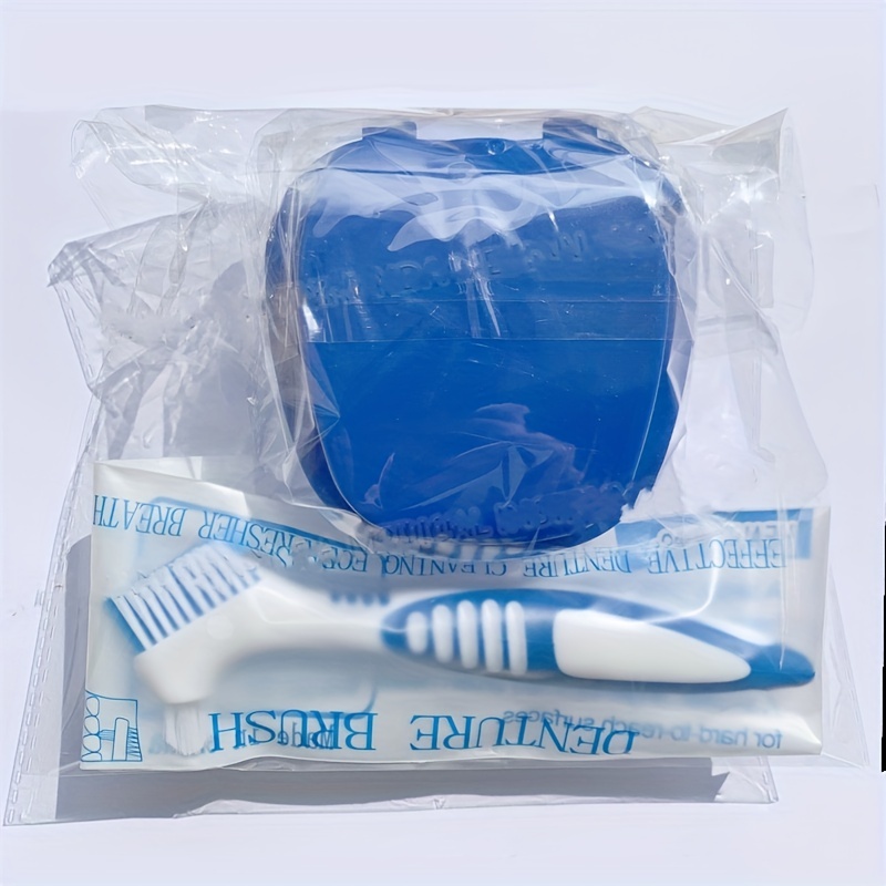 2pcs -shaped Denture Case Set, Denture Brush Cleaning Case, Invisible Braces Storage Box, Suitable For Home, Travel, Hiking, And Easy Portability