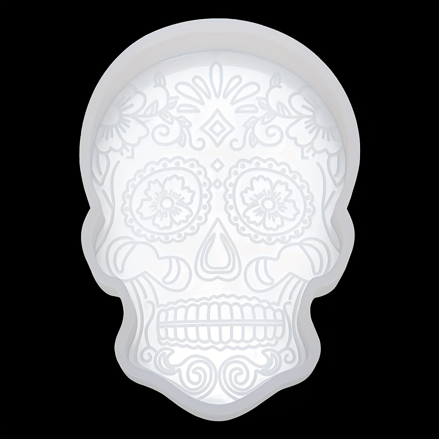Sugar Skull Head Car Freshie Molds Silicone Resin Casting Mold for