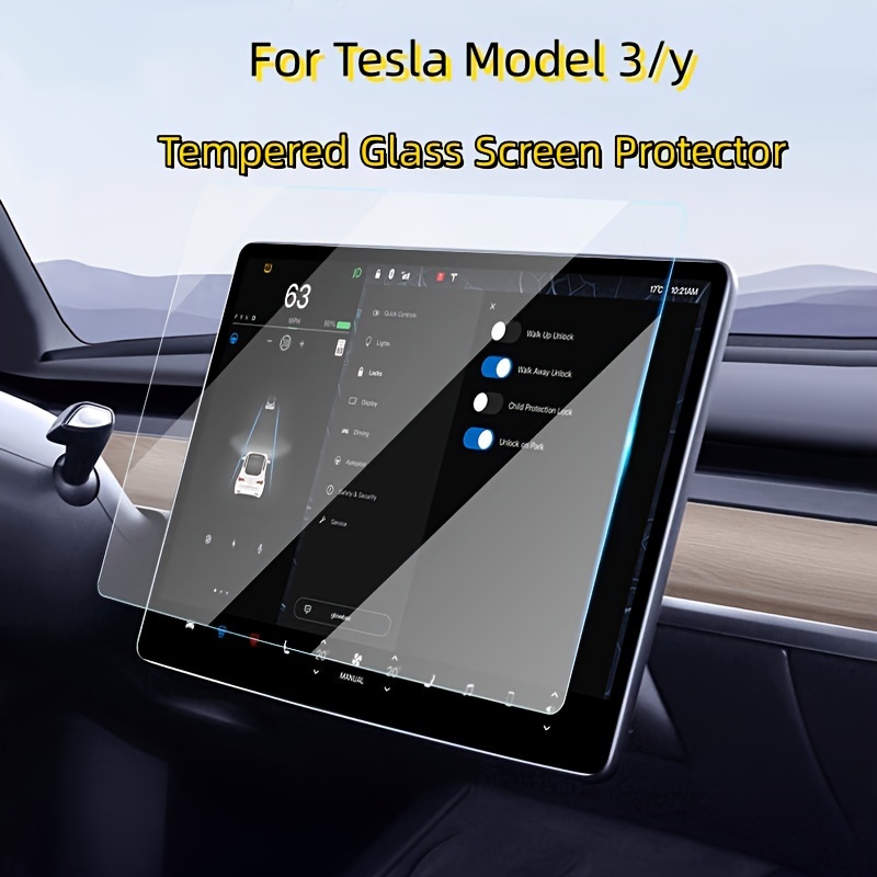 Model 3/y Tempered Glass Screen Protector Center - Temu