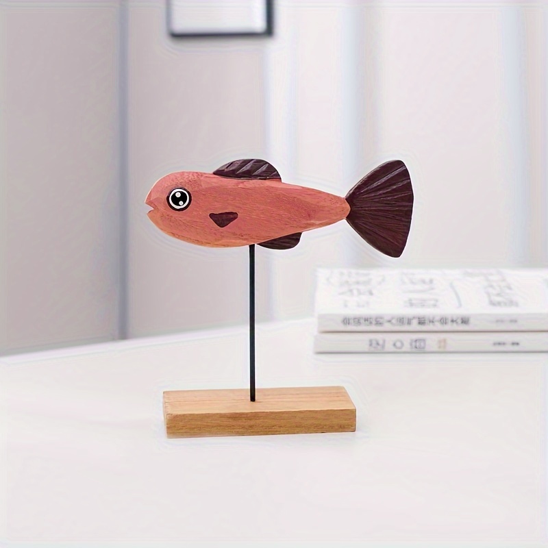 Wooden Fish Tabletop Decoration Hand Carved Wooden Fish - Temu