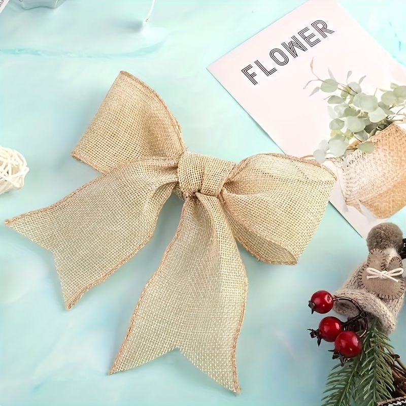 Burlap Christmas Gift Bows  Decoration Ribbon Jute Bow - Party & Holiday  Diy Decorations - Aliexpress