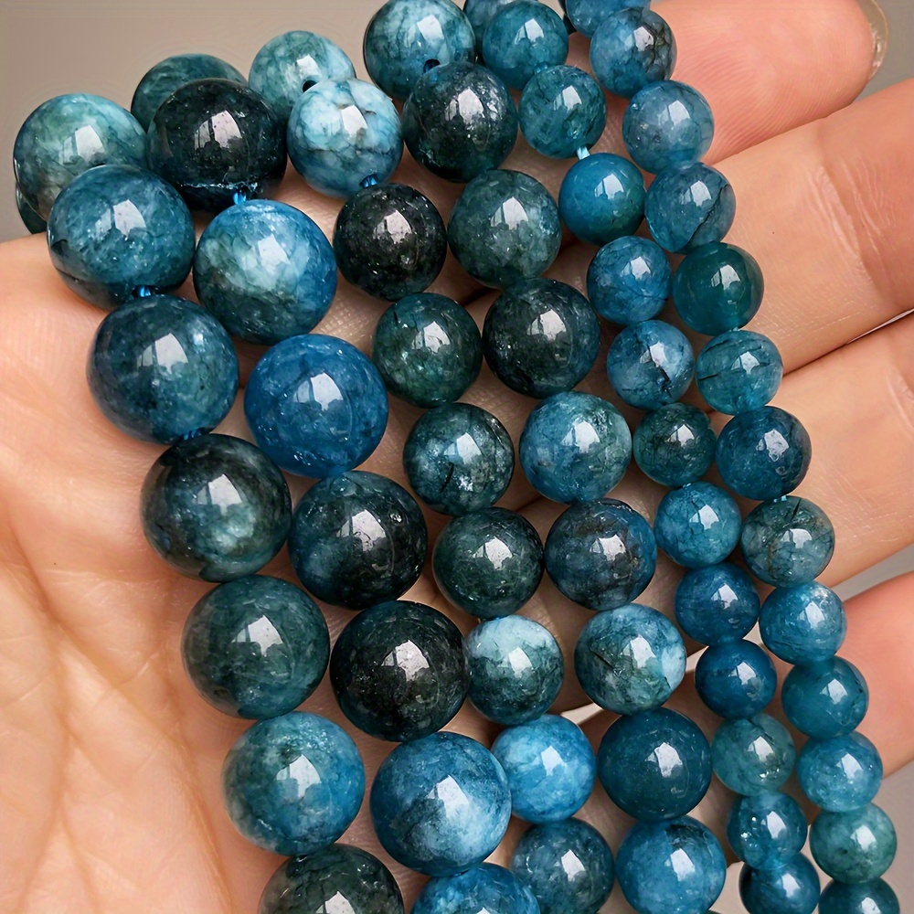 

6/8/10mm Natural Stone Blue Apatite High Quality Loose Spacer Beads For Jewelry Making Diy Special Unique Fashion Bracelets Necklace Women Men Gifts Art Craft Supplies