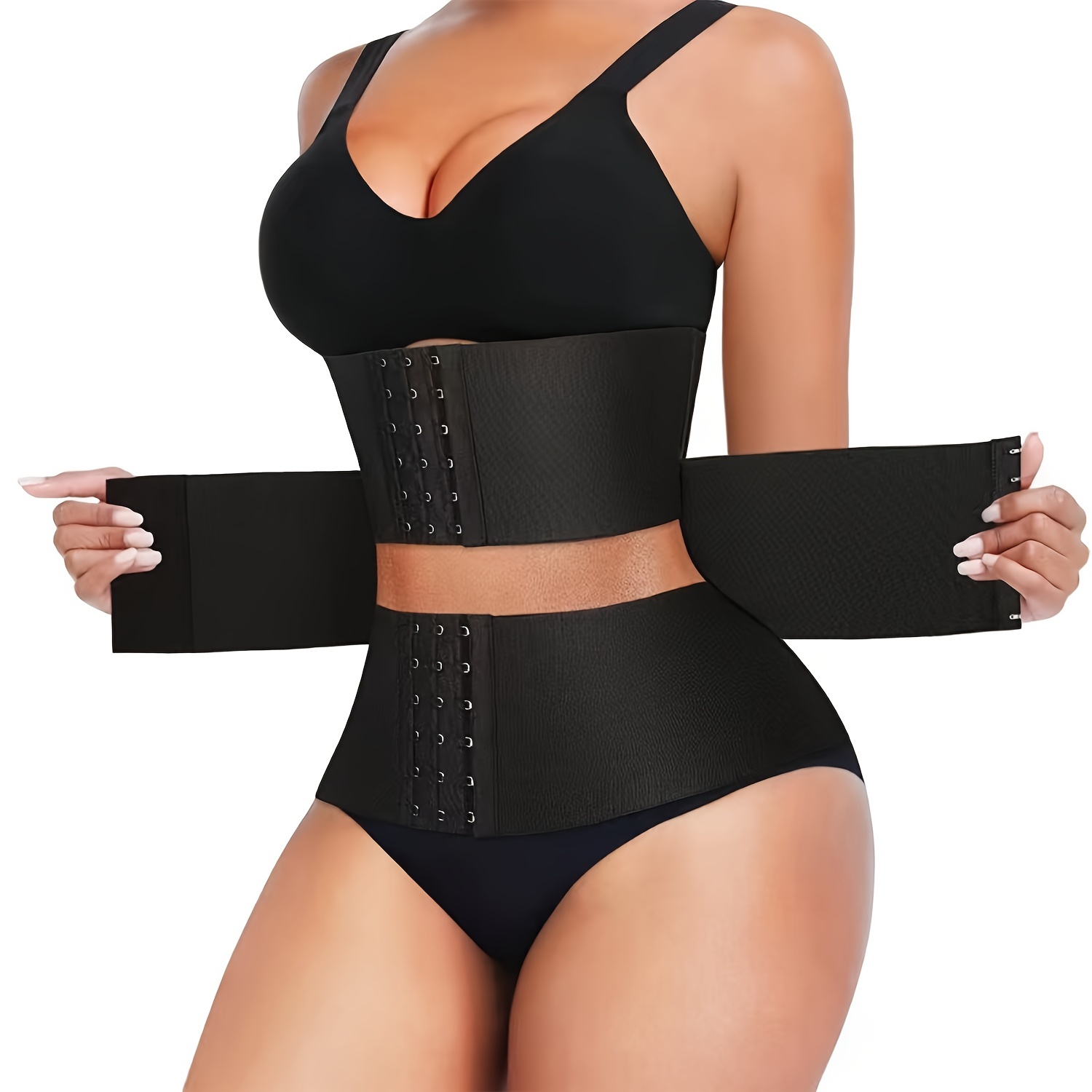 Women's Sports Waist Trainer Belt, Workout Crop Top Body Shaper With  Breathable Hollow Out Design, Black