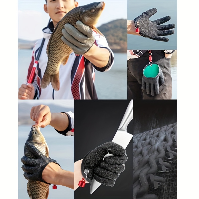 Anti slip Fishing Gloves Magnet Hooks Protects Hands - Temu