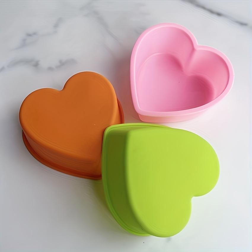 1pc Heart Shaped Bread Pan Love Heart Cake Mold, Silicone Cake