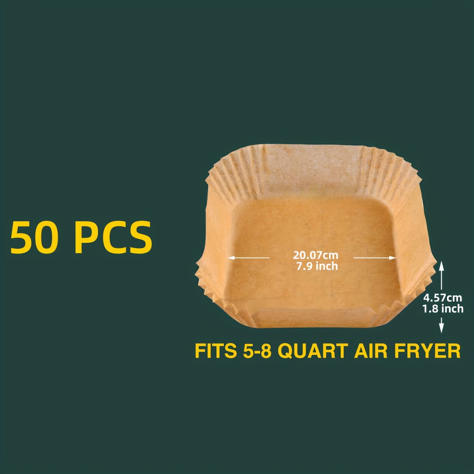 Fryer, 2 Quart Capacity with Air Fryer Paper Liners 50Pcs