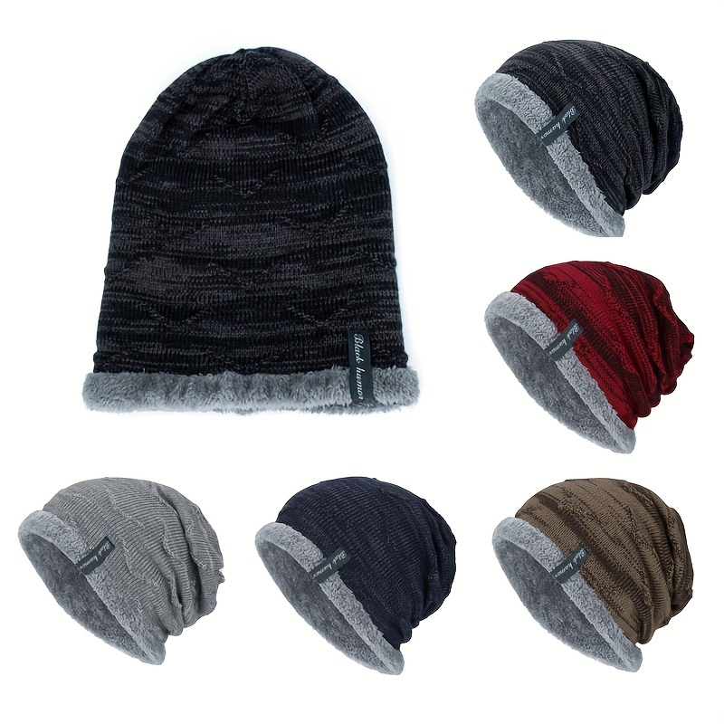 2pcs Winter Christmas New Year Neck Hat Mens Winter Knitted Hat