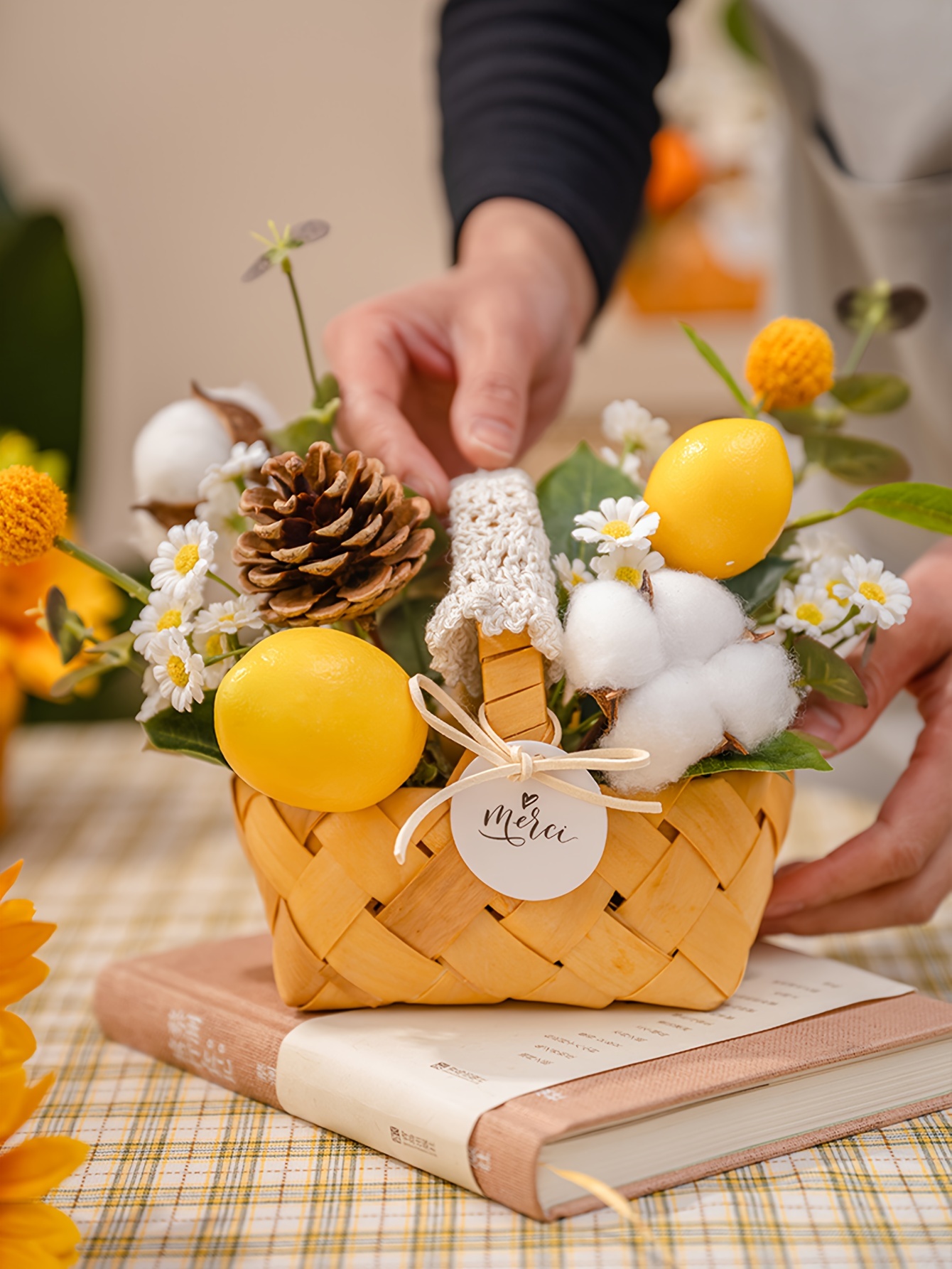 Christmas Dried Flowers Fruit Bouquet Set Real Dried - Temu