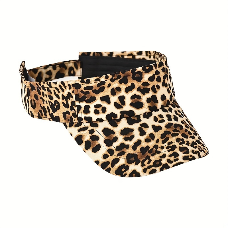 

Leopard Print Stylish Visor Hat Lightweight Breathable Uv Protection Sun Hat Summer Travel Beach Hats For Women Outdoor