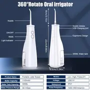 Professional Oral Hygiene Oral Irrigator IPX7 Waterproof  Tips Oral Care Appliances Rechargeable Water Flosser Cleaning details 10