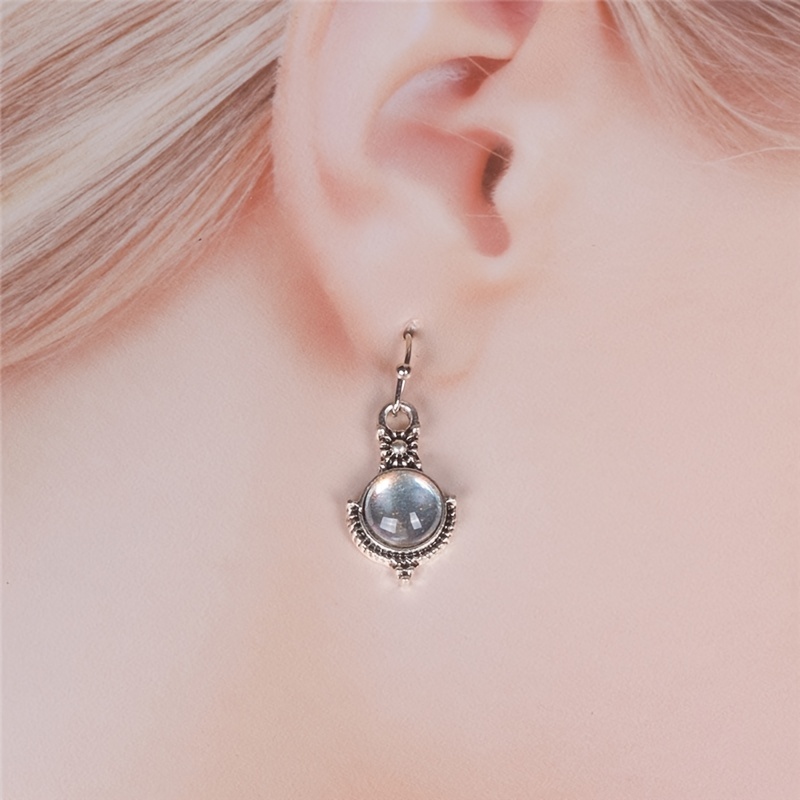 Vintage Moonstone Long Drop Dangle Earrings
