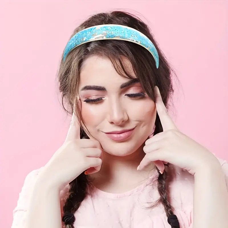 4 Pcs Glitter Headbands For Women, Sparkly Confetti Headband With Teeth,  Cute Hard Head Bands, Hair Accessories