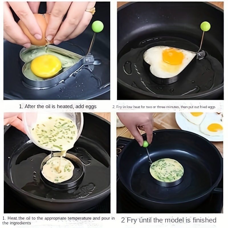 Stainless Steel Fried Egg Pancake Shaper Omelette Mold, Frying Egg Cooking  Tools, Rv Kitchen Accessories Gadget Rings, 4 Styles To Choose - Temu