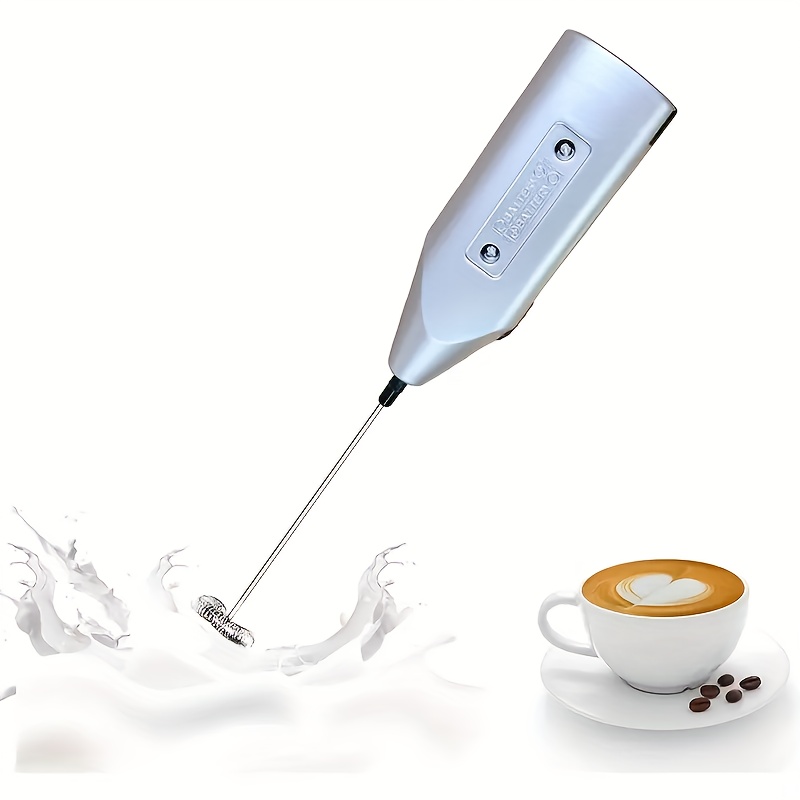 1pc Stainless Steel Handheld Electric Milk Frother, Creative