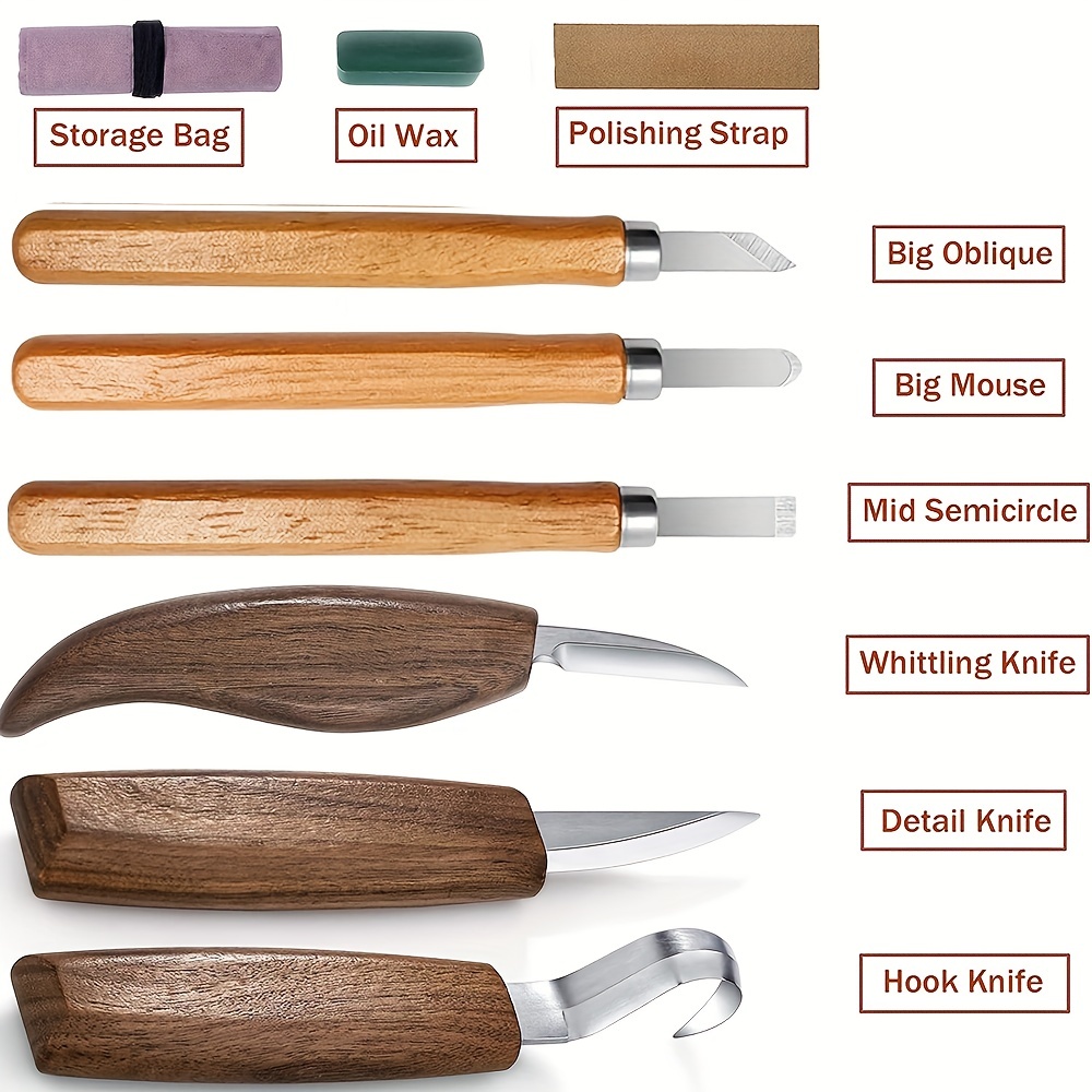 Wood Whittling Kit Wood Carving Knife Set For Adults And - Temu