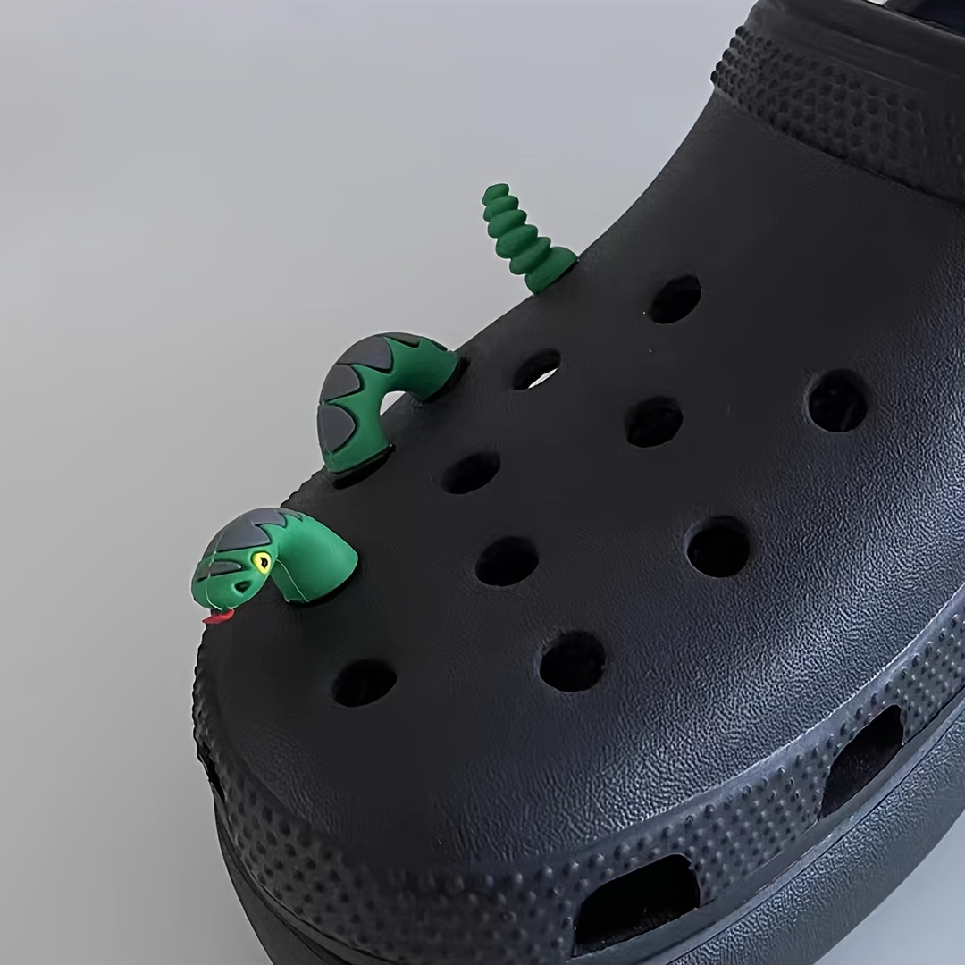 Funny 3d Crocodile Snake Series Shoe Charms Clogs Sandal Temu