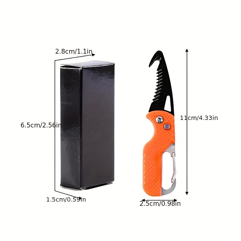 Outdoor Multitool: Serrated Pocket Knife Hook Blade Utility - Temu