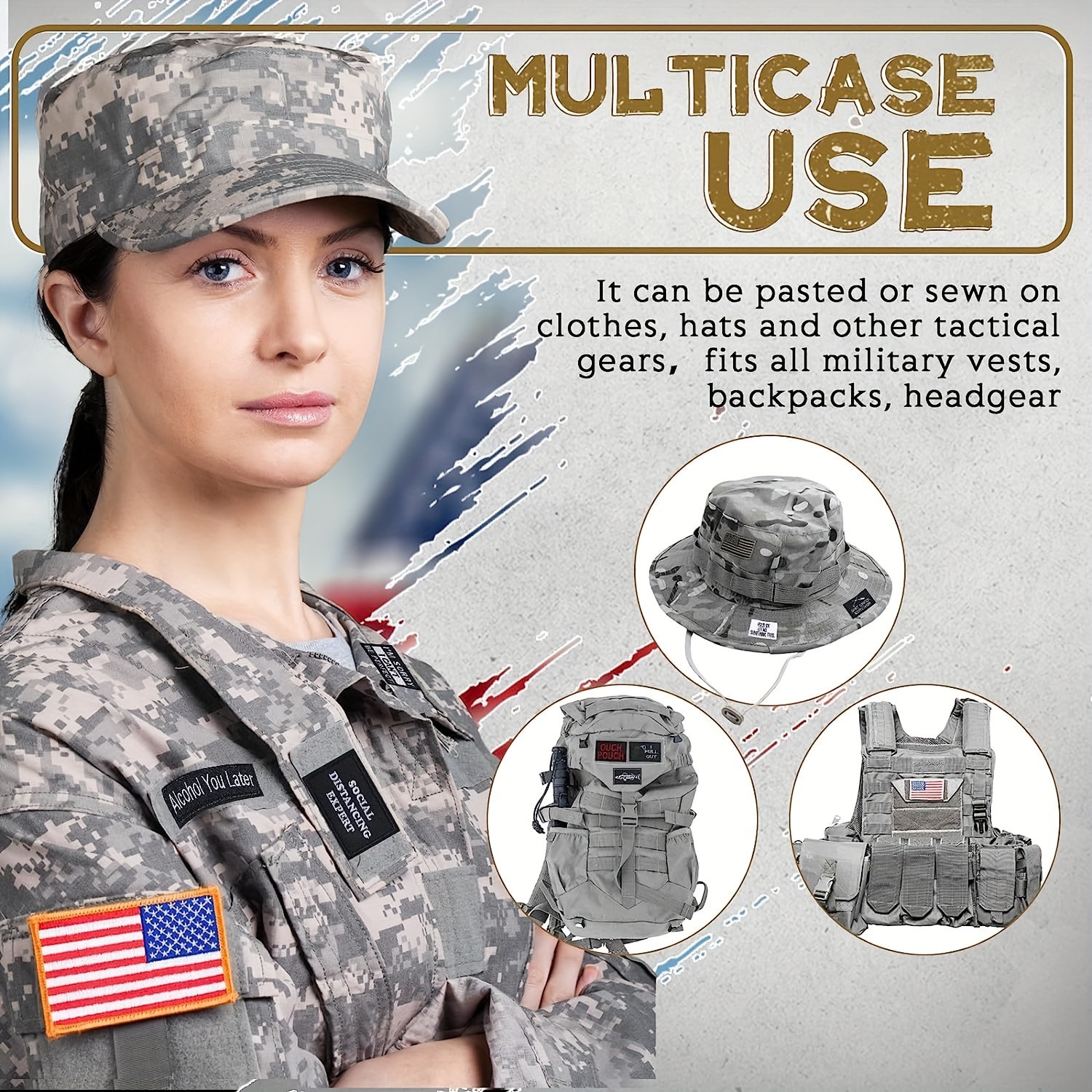  Bundle 20 Pieces Funny Tactical Military Patch American Flag  Patches Badges, Full Embroidery Patches Set for  Caps,Bags,Backpacks,Vest,Military Uniforms,Tactical Gears (20PCS Iron On  Patches) : Arts, Crafts & Sewing