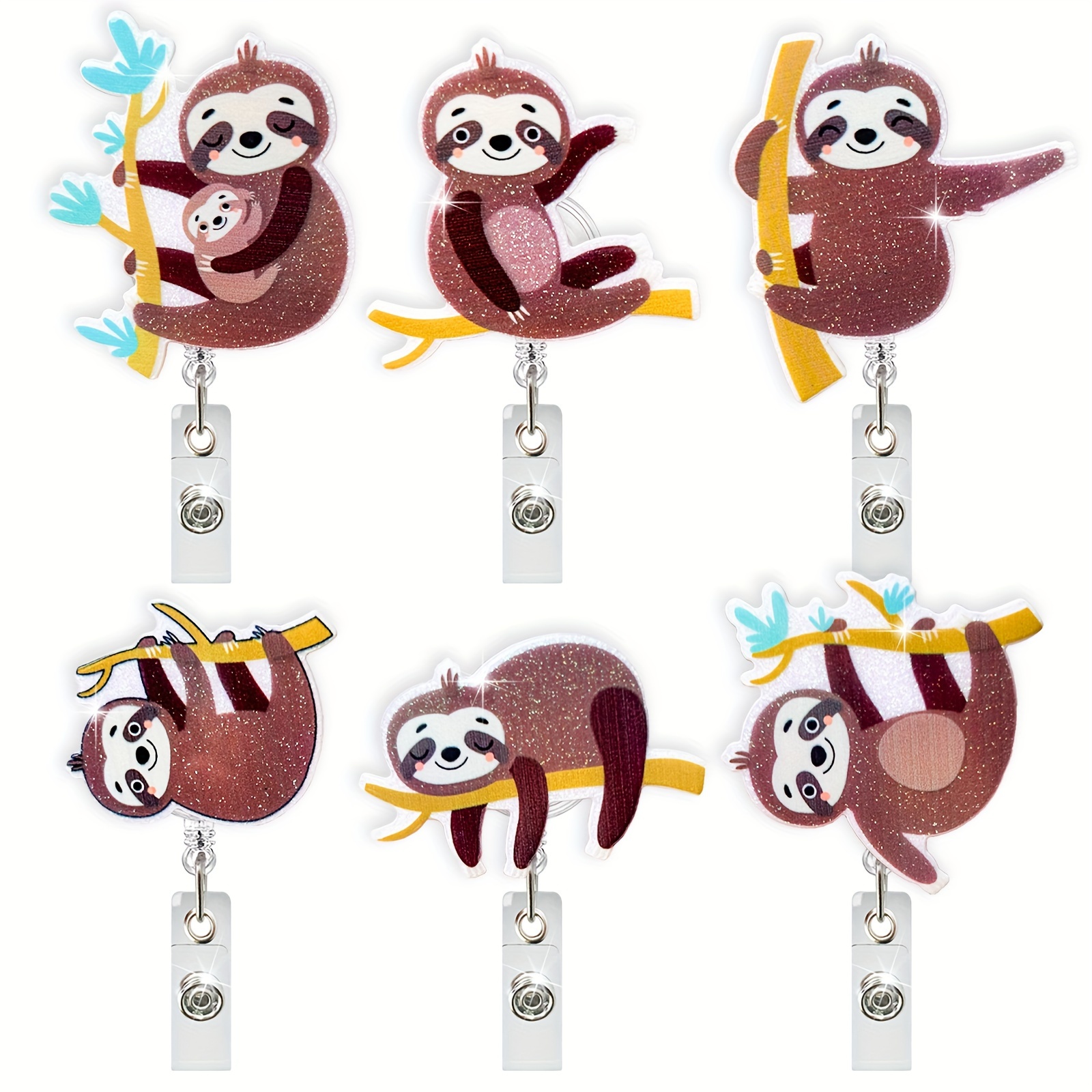 1pc Sloth Badge Reel with Clip Cute Acrylic Badge Holder - Temu Canada